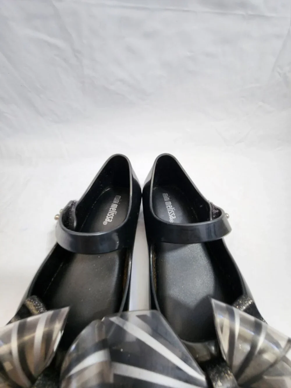 Mini Melissa Ultragirl Sweet Jelly Mary Jane Shoes Kids 9 Black Silver Bow